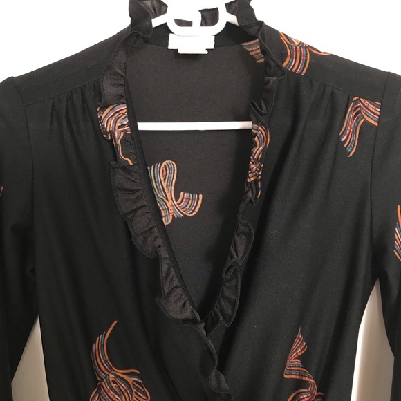 Vintage Long Sleeve Patterned Dress - Picture 4 of 6